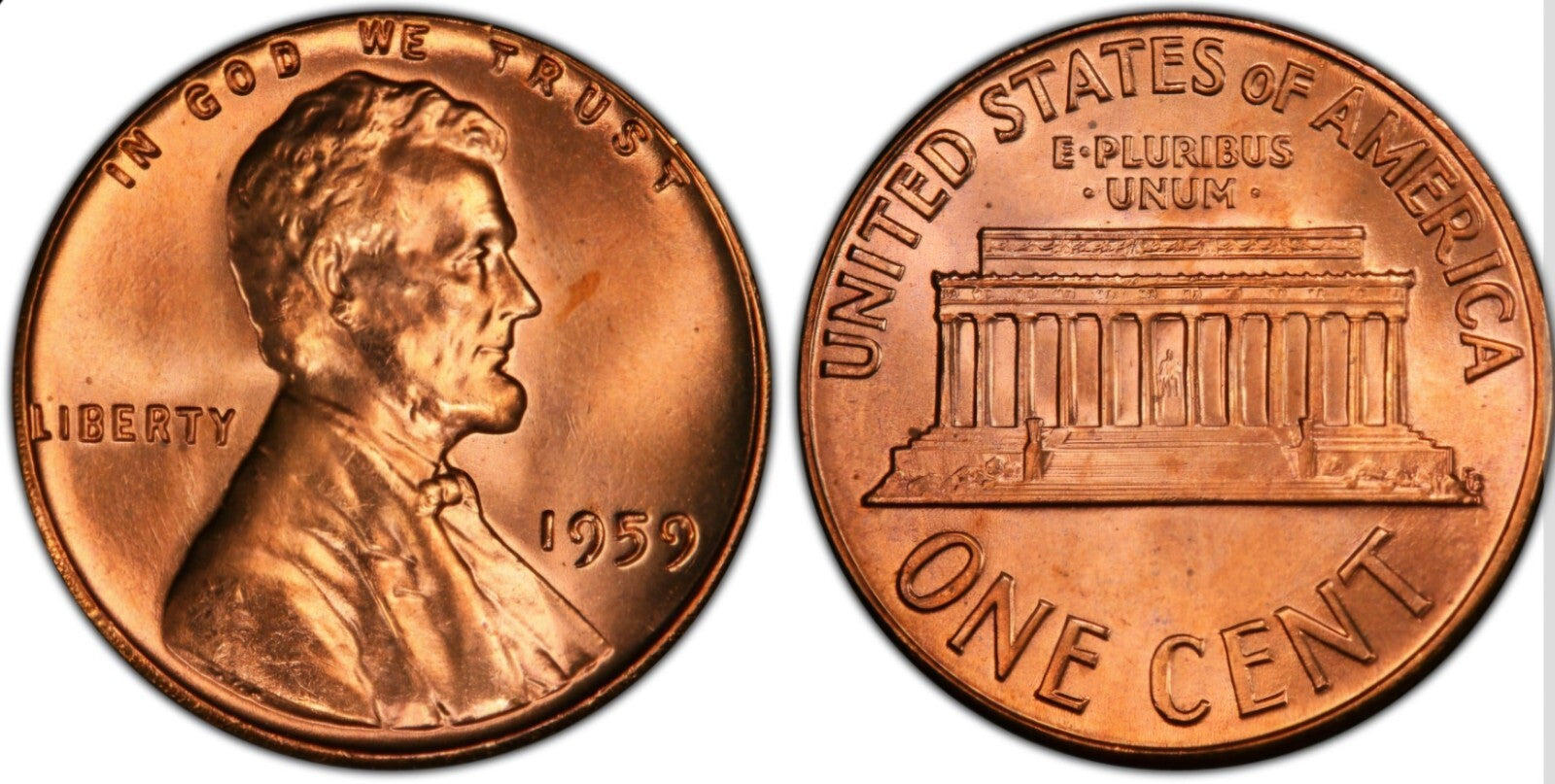 1959 P Lincoln Memorial BU Brilliant Uncirculated 1C From 🔥OBW Bank Roll🔥