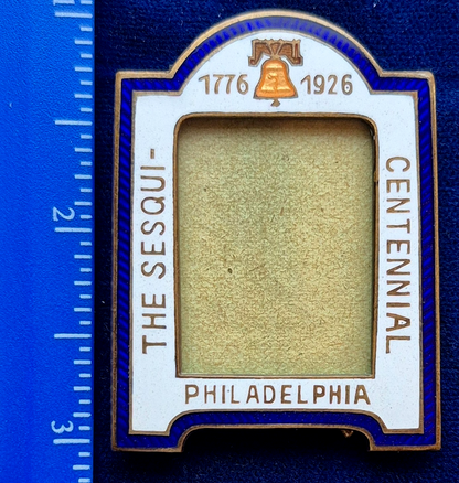 Vintage 1926 Philadelphia Sesqui-Centennial Expo Souvenir Enamel Picture Frame