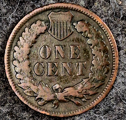 1878 Indian Head Cent F- VF Features Better Date Part Liberty Coin Shown 1C