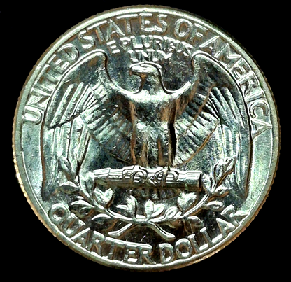 1963 WASHINGTON QUARTER 90% SILVER BEAUTIFUL BU UNC RARE SLIGHT CCW DIE ROTATION