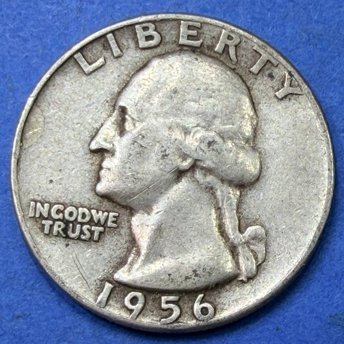 1956 Washington Quarter 25C F Fine 90% Silver Philadelphia Mint US Coin