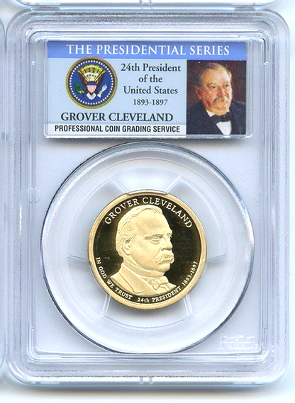✅ 2012 S Grover Cleveland 24th Presidential Dollar PCGS PR69DCAM Photo Label