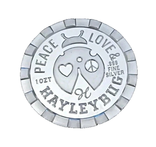 1 Oz .999 SILVER Think Like A Captain Act Like A Pirate HaleyBug Love & Peace