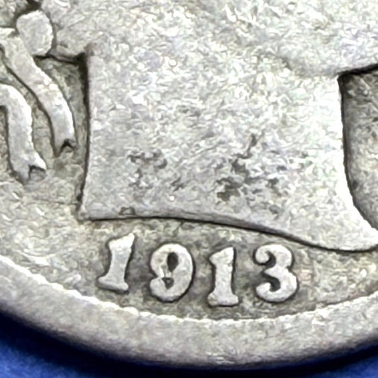 1913 Barber Dime 10C VG Very Good 90% Silver Philadelphia Liberty Head US Coin
