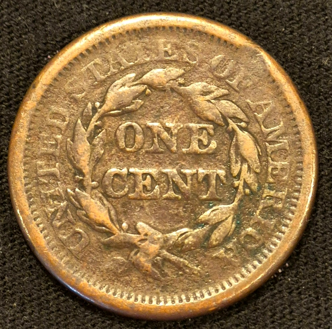 1850 Braided Hair Large Cent N20 R5 GSID 1150 Strong VF Features