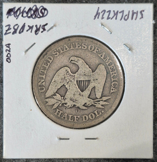 1856-O Seated Liberty Half Dollar Very Good Features 90% Silver Coin Shown 50C