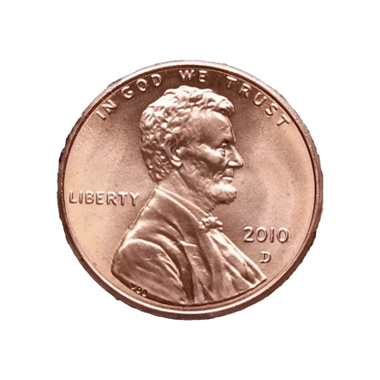 2010-D Gem BU RED  Lincoln Shield Cent Penny From US OBW Bank Wrapped Roll