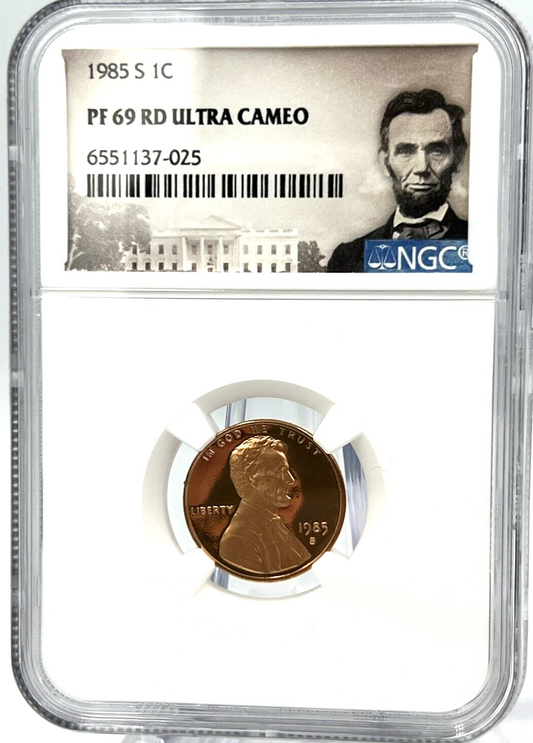 1985 S Lincoln Memorial Cent NCG PF 69 RD ULTRA CAMEO Lincoln White House Label