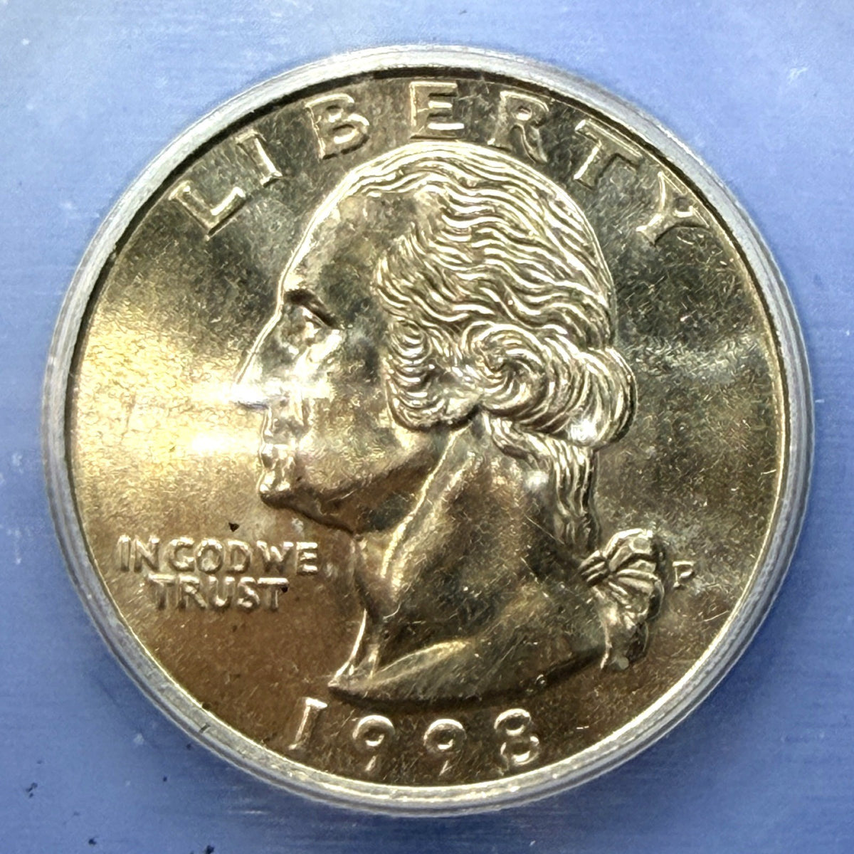 1998-P Washington Quarter ICG MS67 Austin Hutto CEO Signed Label 25C Gem Coin