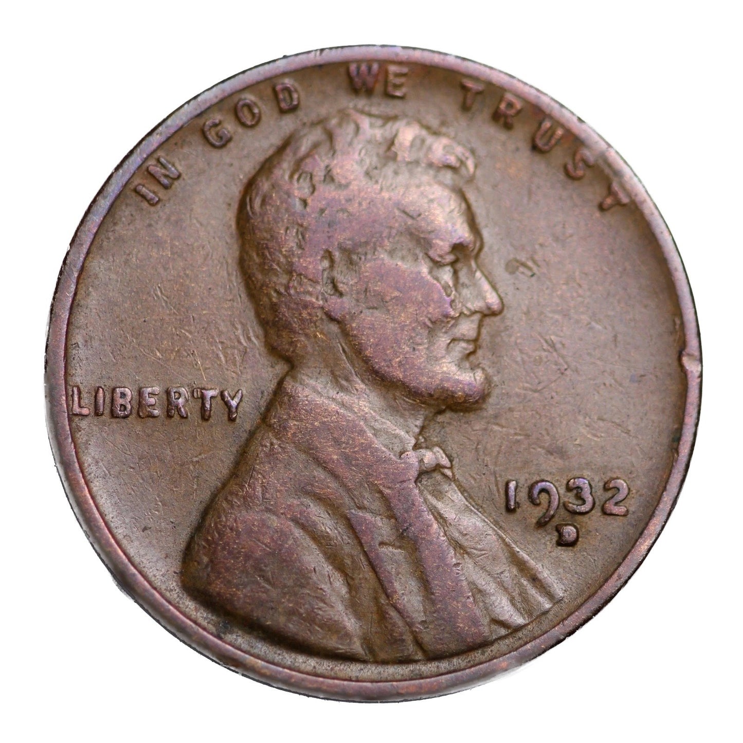1932 D Lincoln Cent Good - Very Good  (G-VG) Circulated Condition Copper Penny