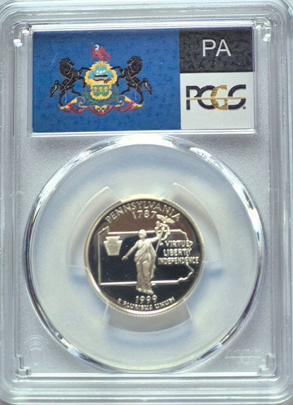 1999 S Silver State Quarter Set PCGS PR69DCAM 90% Silver (DE/PA/NJ/GA/CT) 25C
