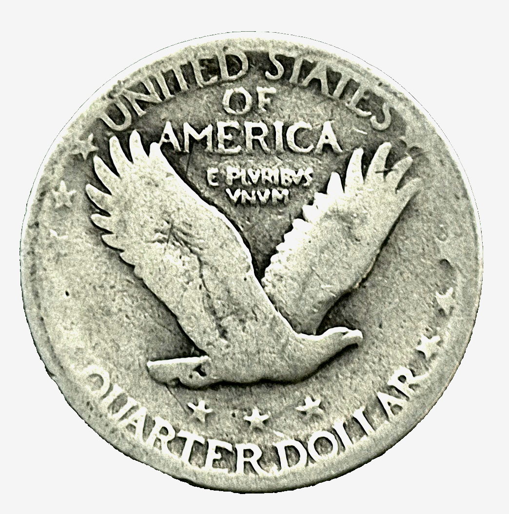 1927-P Standing Liberty Quarter 90% Silver Strong Good+ Features 25C
