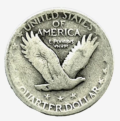 1927-P Standing Liberty Quarter 90% Silver Strong Good+ Features 25C