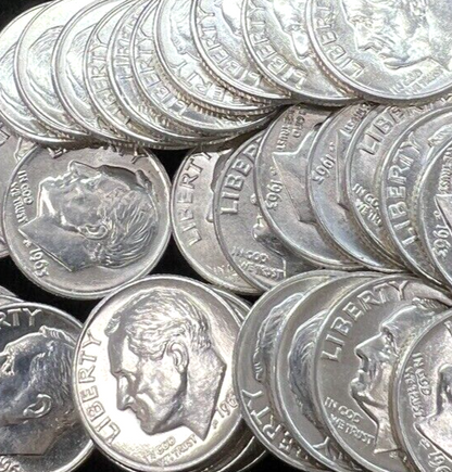 1963 D Roosevelt Dime 90% Silver Choice GEM BU Uncirculated BLAST WHITE 10c Coin