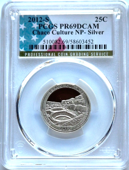 2012 S National Parks 5 Coin Silver Quarter Set PCGS PR69DCAM Special Flag Label