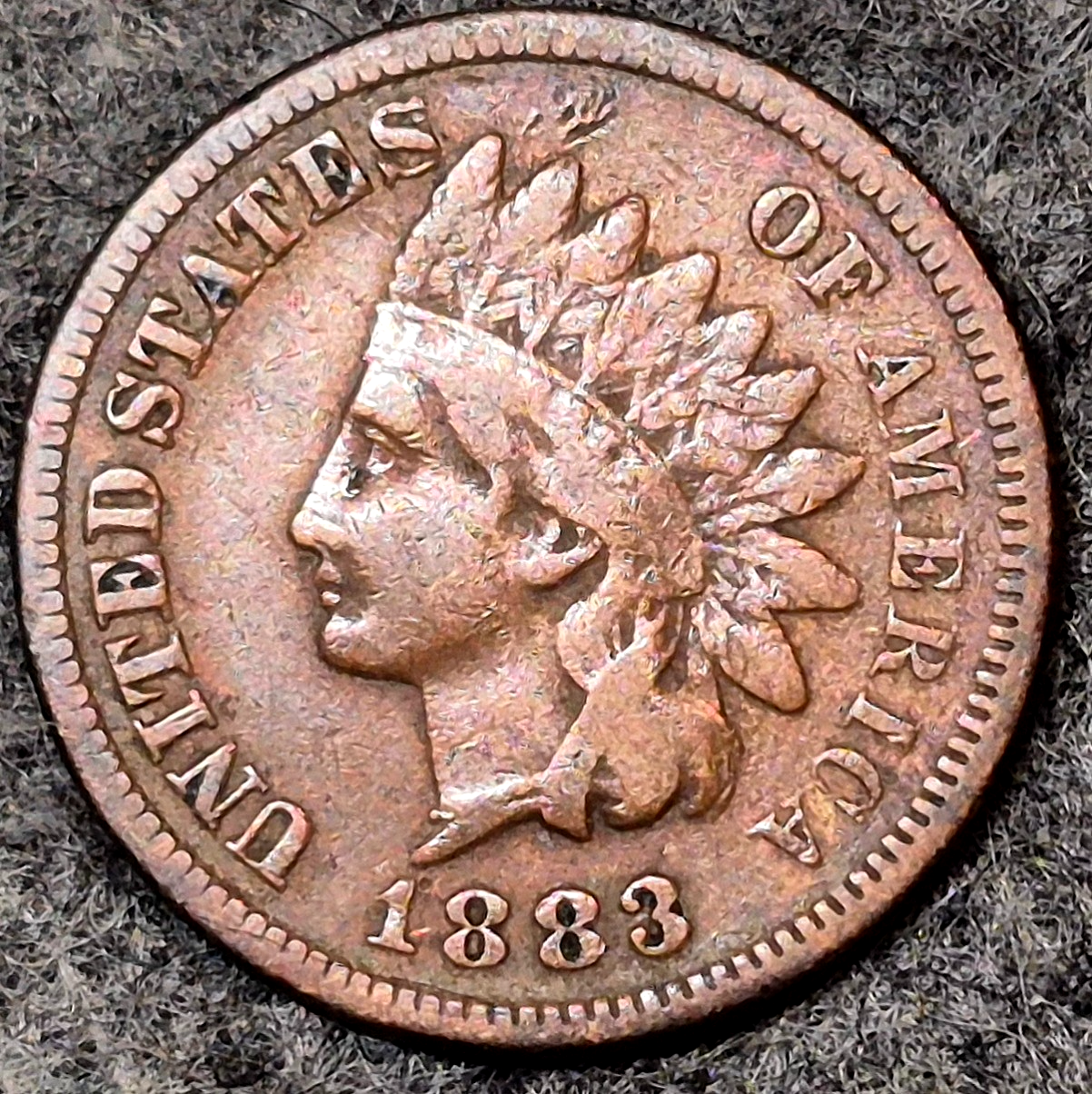 1883 Indian Head Cent Penny VF Features Part Liberty, Receive Coin Pictured 1C
