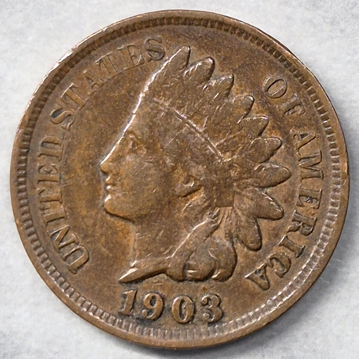 1903 Indian Head Cent Penny 1C Fine Bronze Philadelphia 120+ Year Old US Coin