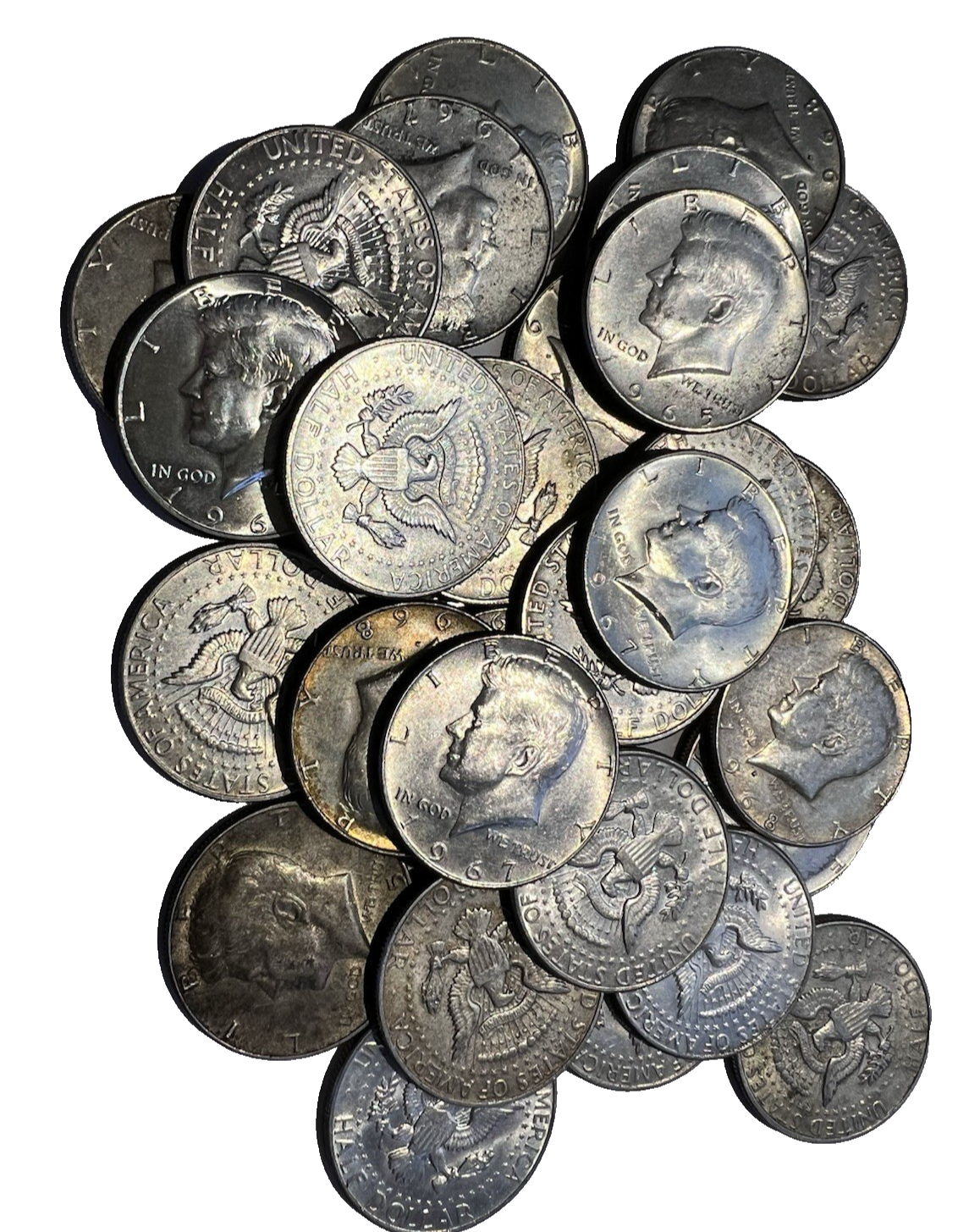 $1 Face Value - 40% Silver 1965-1970 Kennedy Half Dollars Average Circulated JFK
