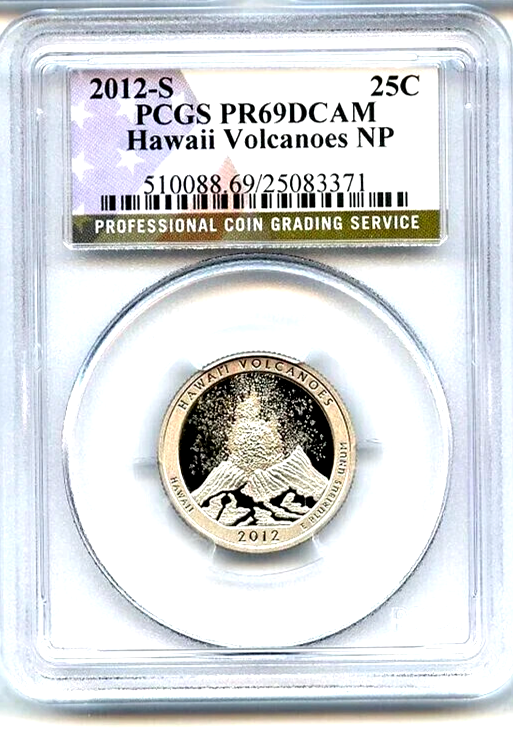 2012 S Denali Alaska National Park PCGS PR69DCAM Special Flag NP Label