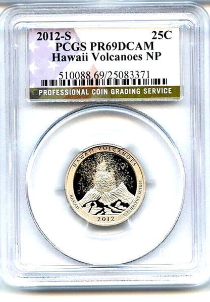 2012 S Denali Alaska National Park PCGS PR69DCAM Special Flag NP Label