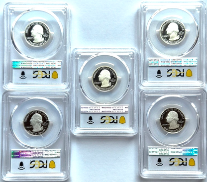 2012 S National Parks 5 Coin Silver Quarter Set PCGS PR69DCAM Special Flag Label