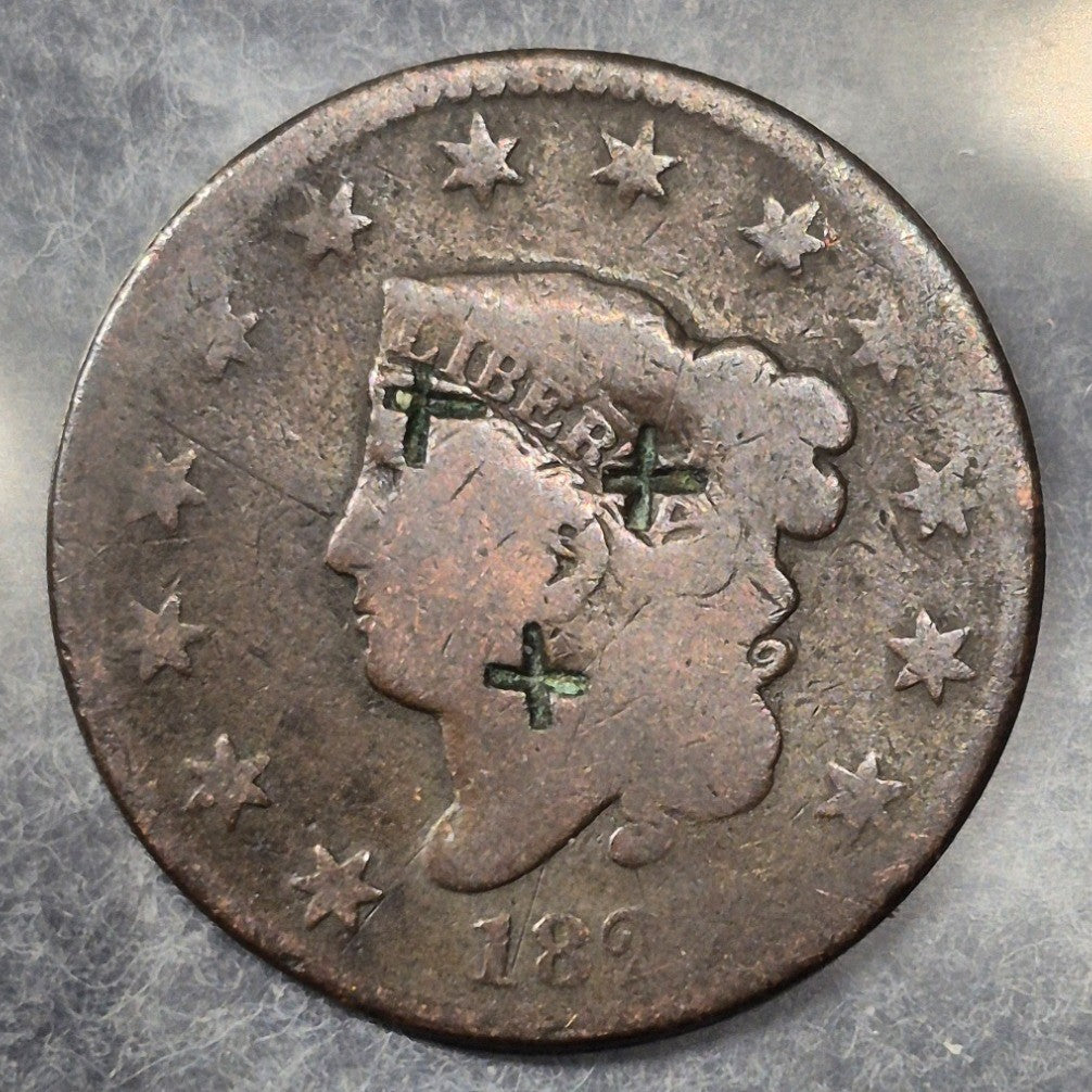 1822 Matron Head Large Cent Newcomb N-2 R-3 Scarce Variety Coronet Head AG