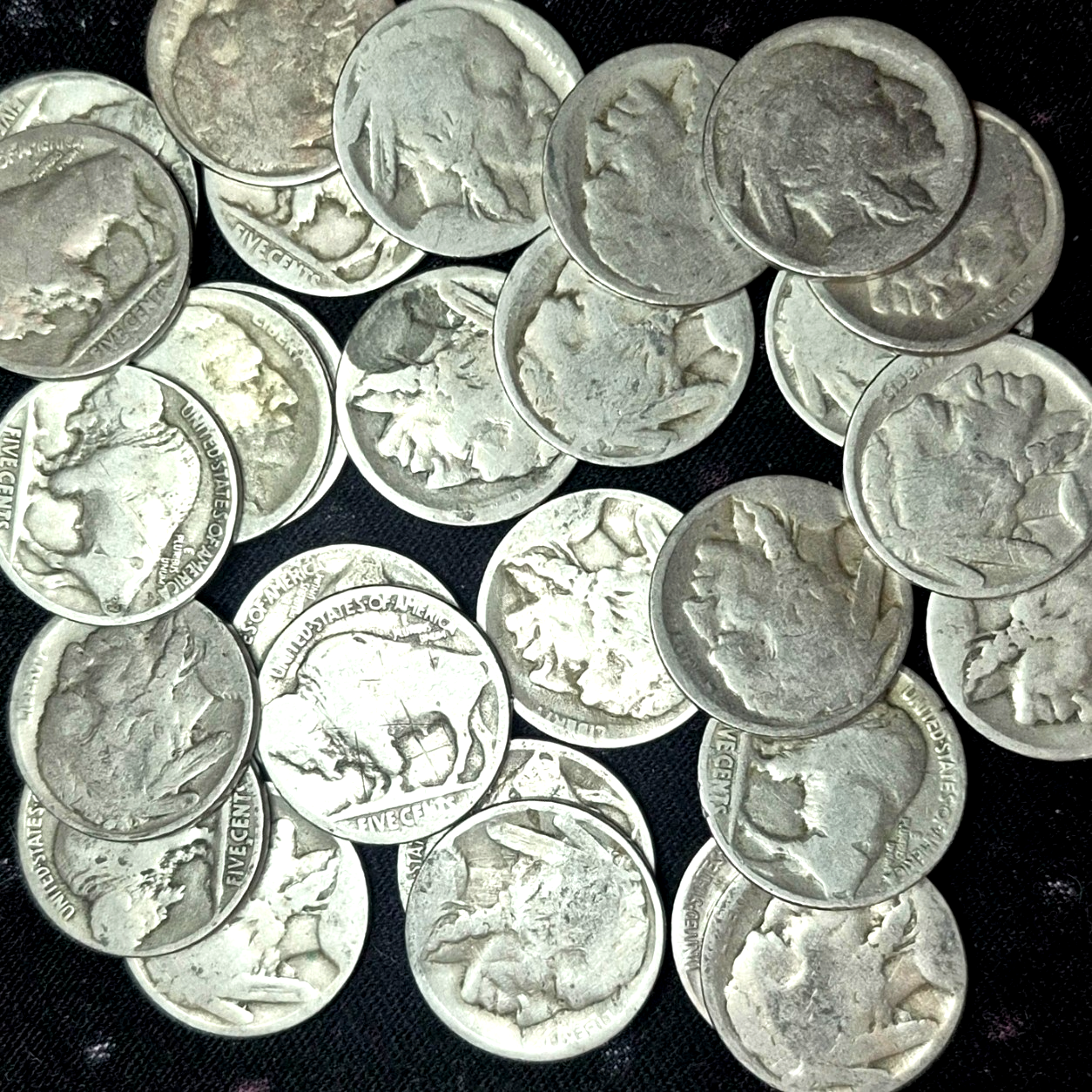 Lot of (28) No Date Buffalo Nickels--All Are "S" and "D" Mint Mark