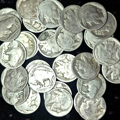 Lot of (28) No Date Buffalo Nickels--All Are "S" and "D" Mint Mark