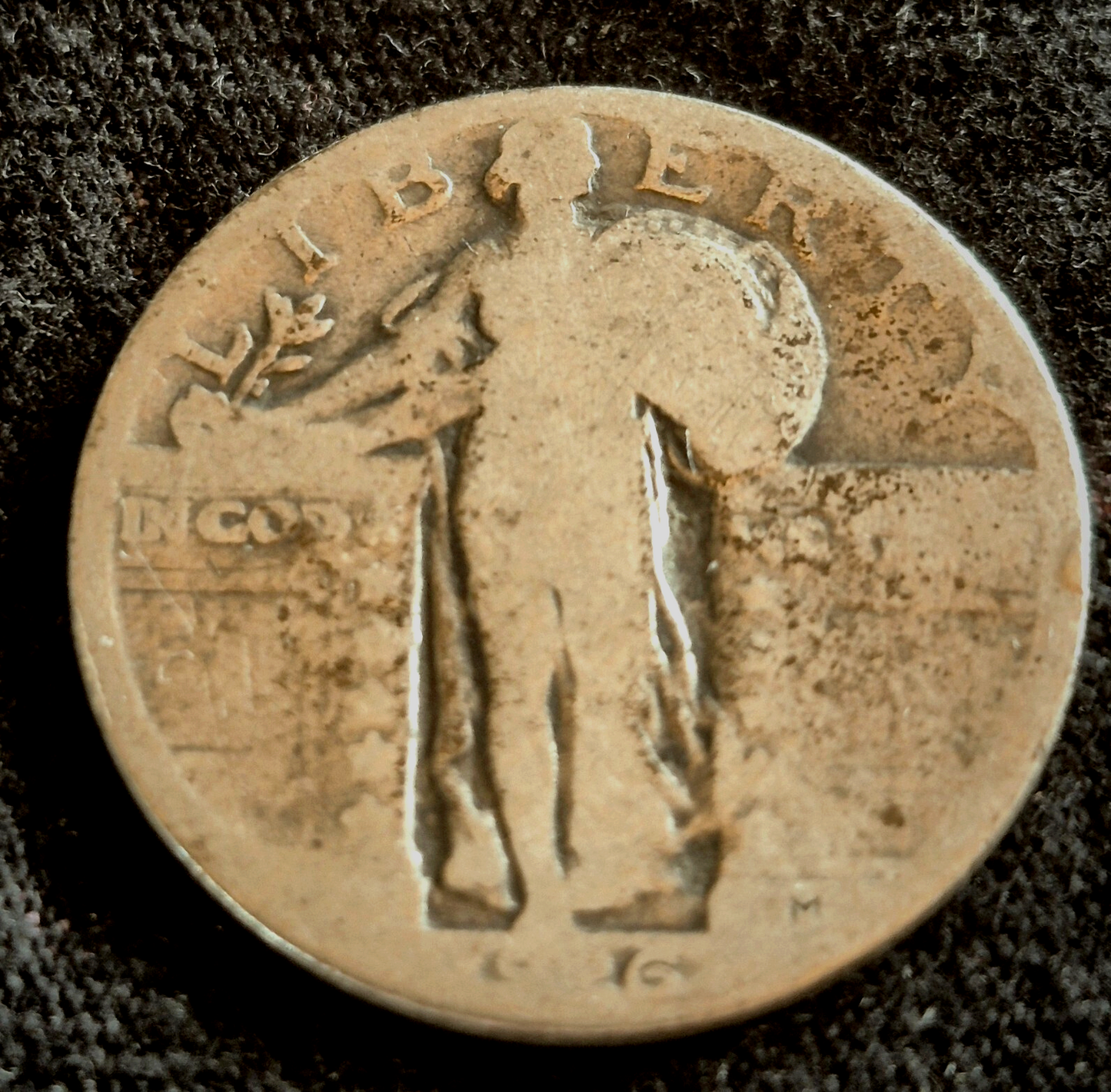1926 Standing Liberty 90% Silver Quarter AG or Less Features 25C