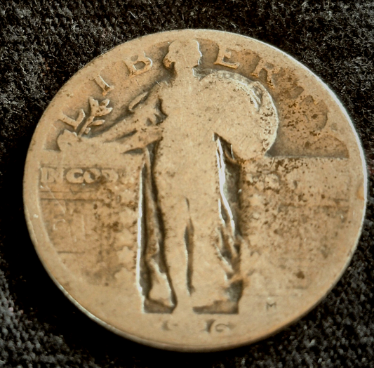 1926 Standing Liberty 90% Silver Quarter AG or Less Features 25C