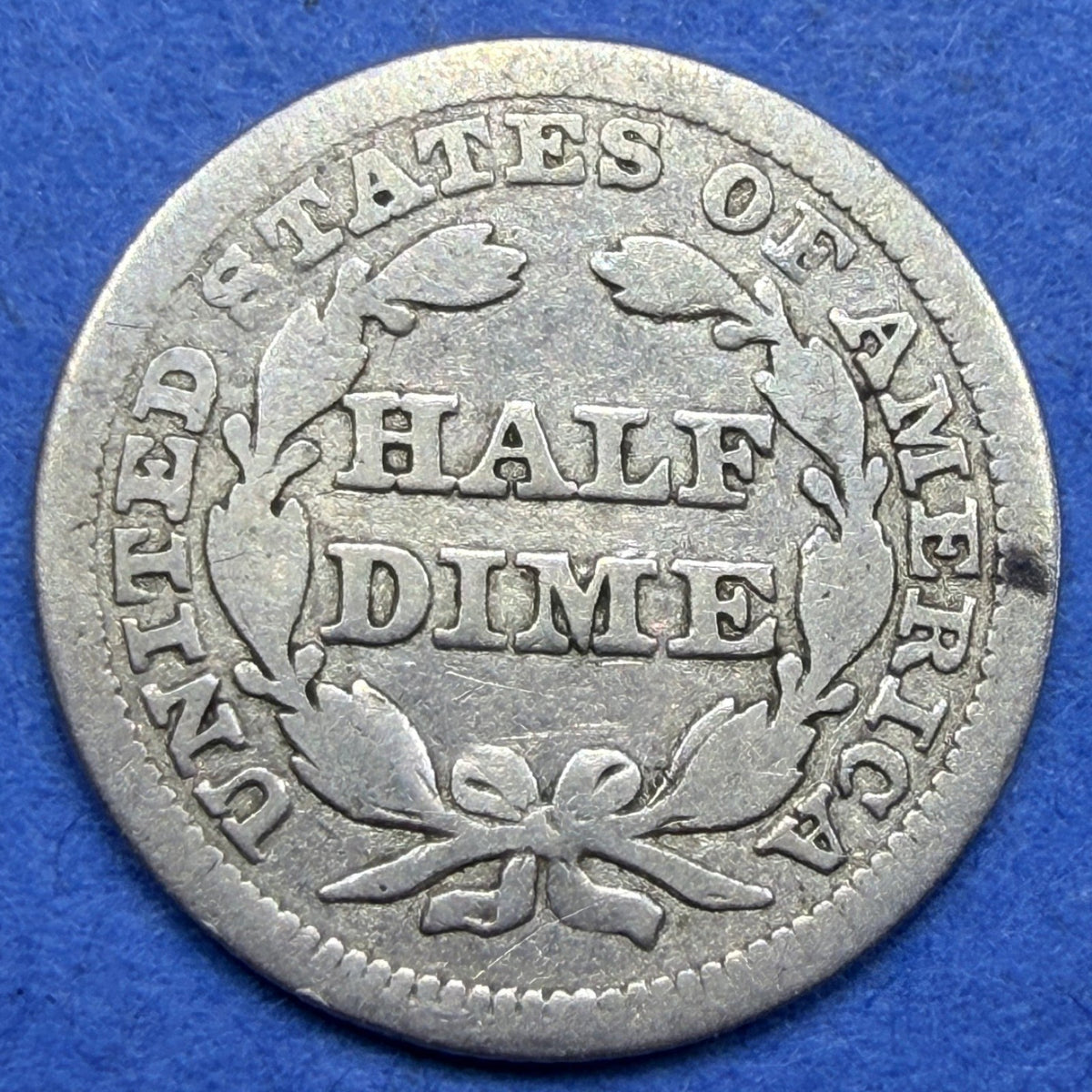 1857 Seated Liberty Half Dime H10C VG-F 90% Silver Toned Pre Civil War Type Coin