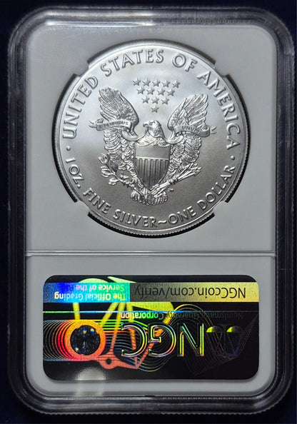 2019 $1 AMERICAN SILVER EAGLE NGC MS70 CLASSIC BROWN LABEL ITEM PICTURED PLATA