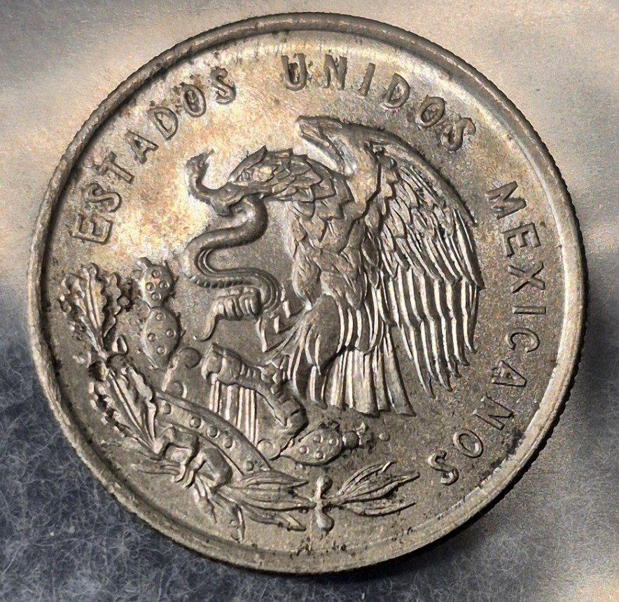1950 Mexico 50 & 25 Centavos .300 Silver Plata Cuauhtemoc Balanza First Year Lot