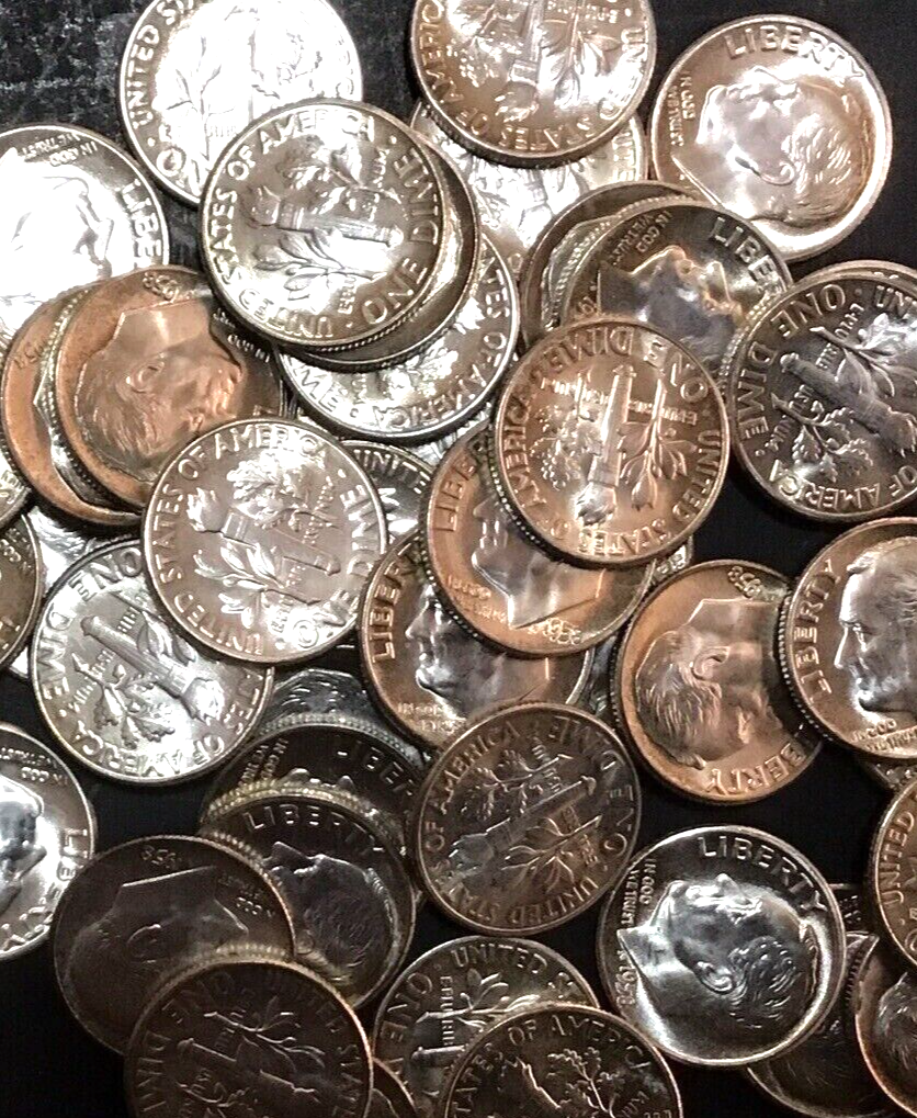 🔥1960 (P) Brilliant Uncirculated Roosevelt Dime 90% Silver BLAST WHITE  US Coin