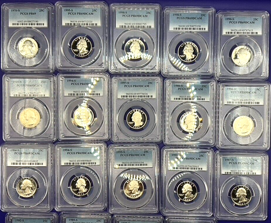 🔥LOT OF 3 - PCGS Graded Washington Quarter PR69DCAM PROOF Coins 🔥