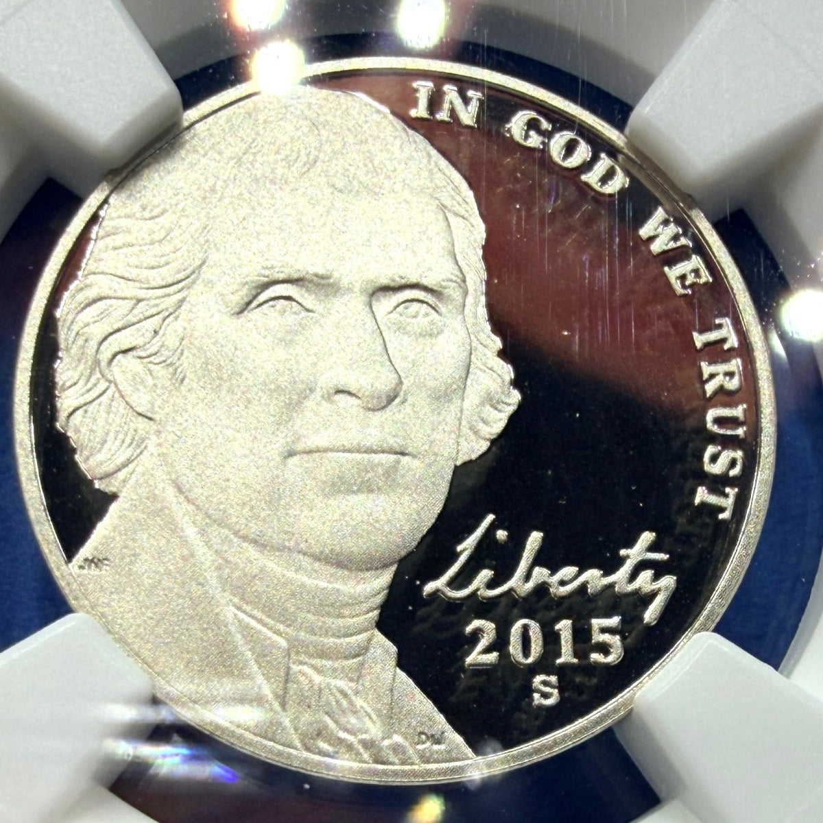 2015-S Jefferson Nickel Proof NGC PF69 Ultra Cameo Jefferson Portrait Label 5C