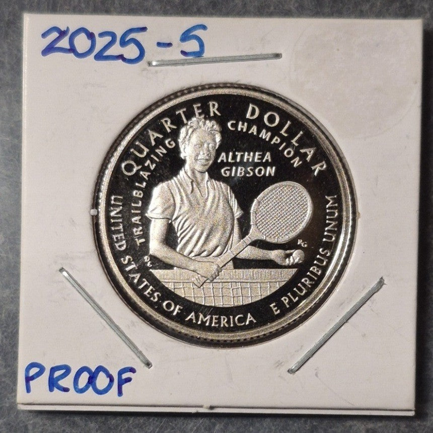 2025-S Althea Gibson Proof Quarter American Women Final Year Cameo Tennis 25C
