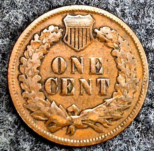1873 Indian Head Cent Penny G-VG Features, Open 3, Receive Coin Pictured 1C