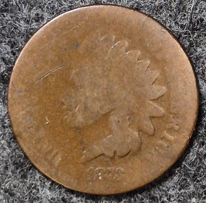 1873 Indian Head Cent Penny AG or Less Features, Hole Filler, Coin Pictured 1C