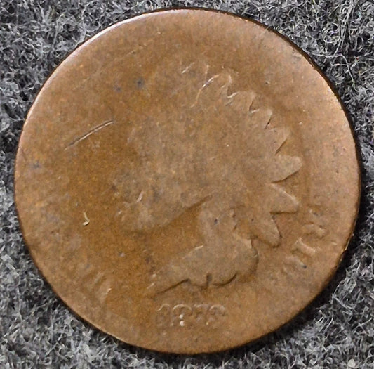 1873 Indian Head Cent Penny AG or Less Features, Hole Filler, Coin Pictured 1C