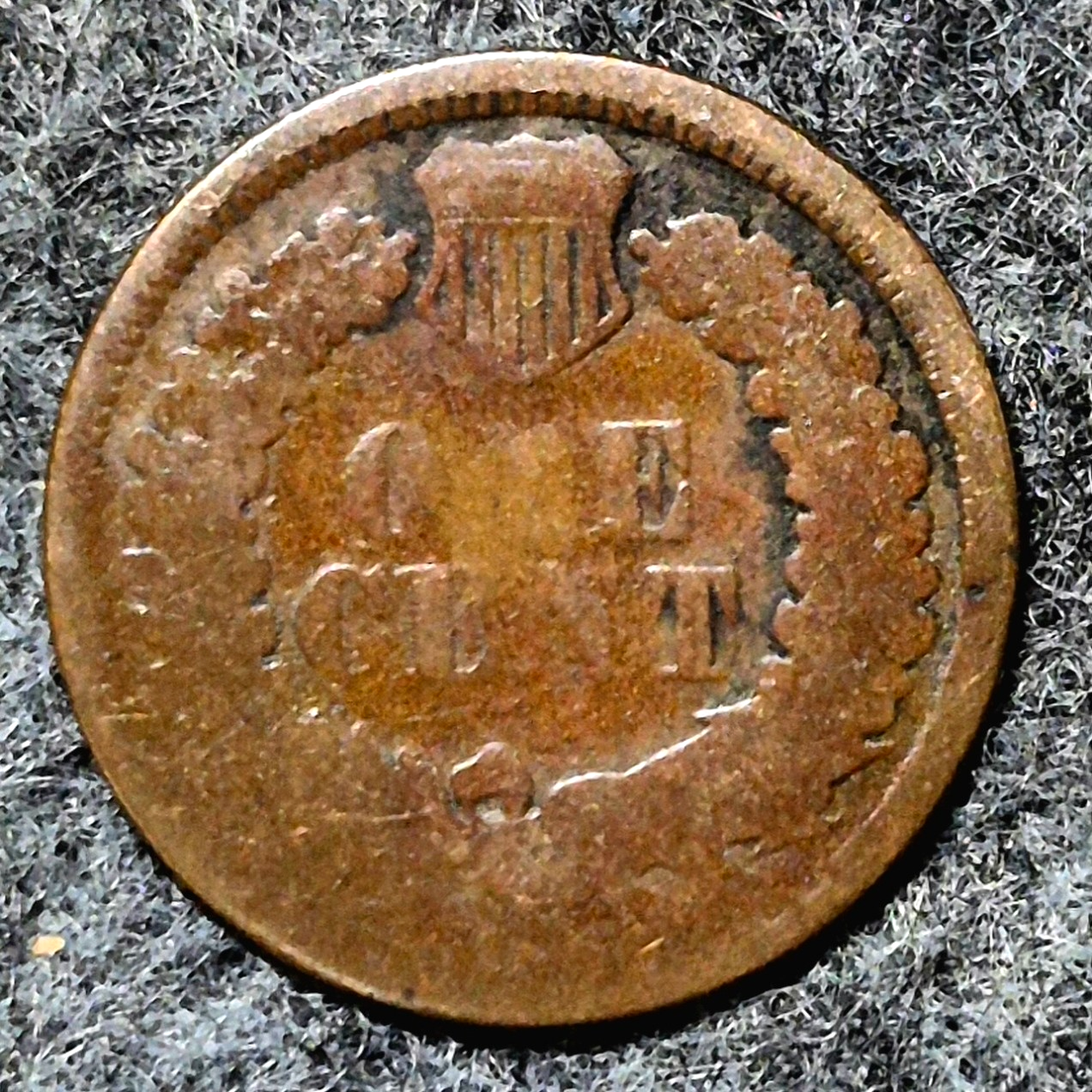 1864 Indian Head Cent Penny AG or Less Features, Hole Filler, Coin Pictured 1C