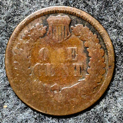 1864 Indian Head Cent Penny AG or Less Features, Hole Filler, Coin Pictured 1C