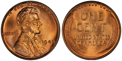 1949  Lincoln Wheat Cent Choice BU RED 1c BRILLIANT UNCIRCULATED From OBW Roll