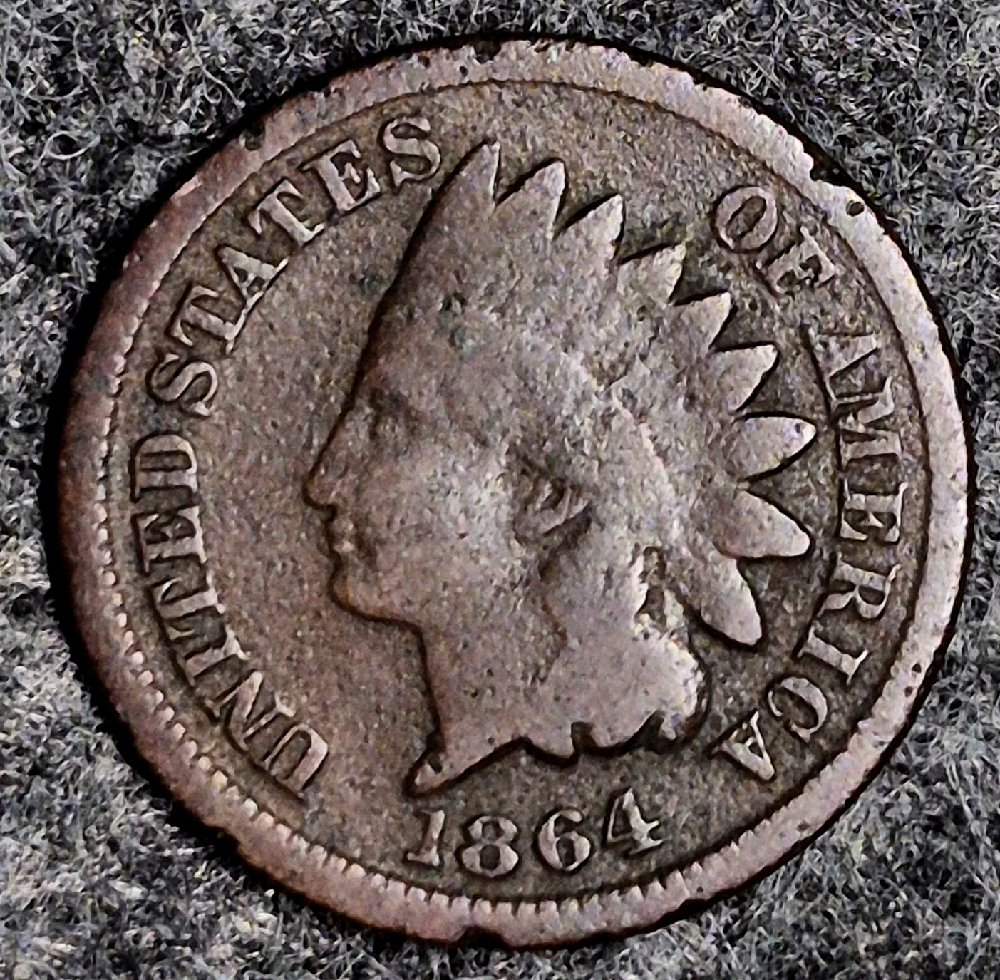 1864 Indian Head Cent Penny Good Features Variety III, Coin Pictured 1C