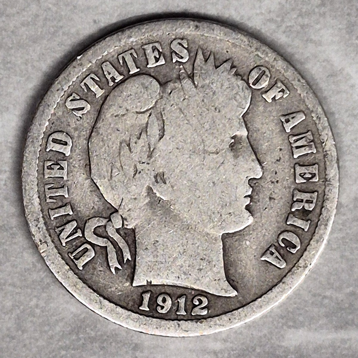 1912-S Barber Dime 10C San Francisco Mint 90% Silver Liberty Head Good