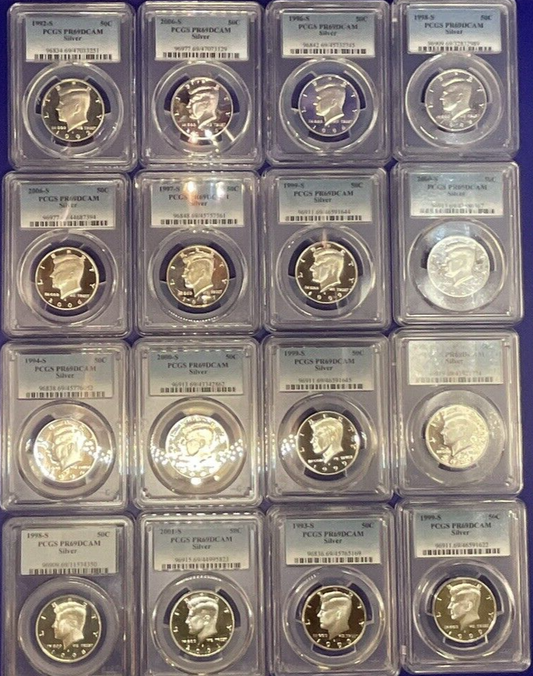 💰{LOT of 20} 90% SILVER JFK Kennedy 50c 🔥 PCGS Graded UNCIRCULATED 🏆 + BONUS