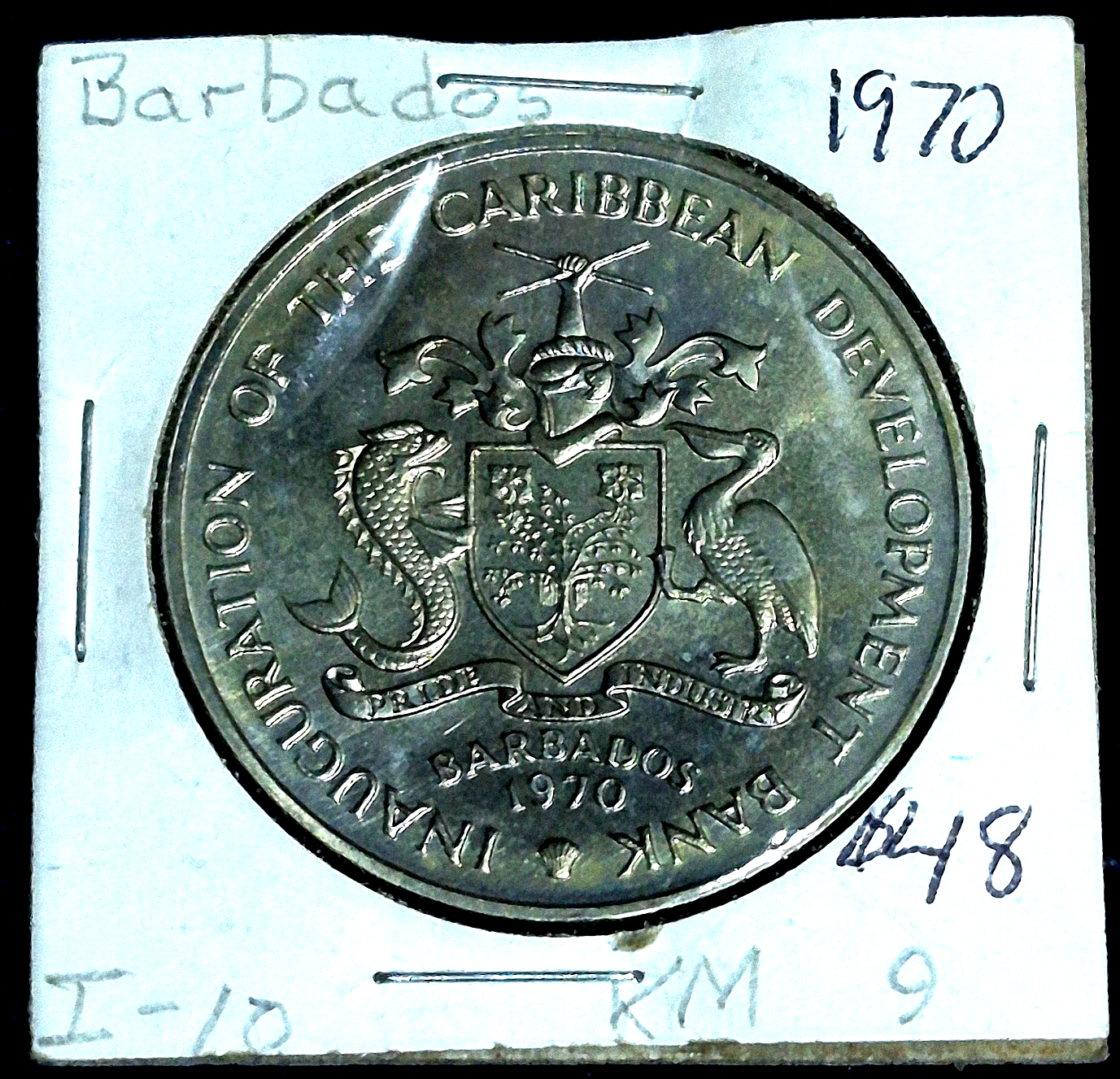 1970 F.A.O. Barbados $4 Dollar Incredible BU Features Only 30K Produced KM-A9