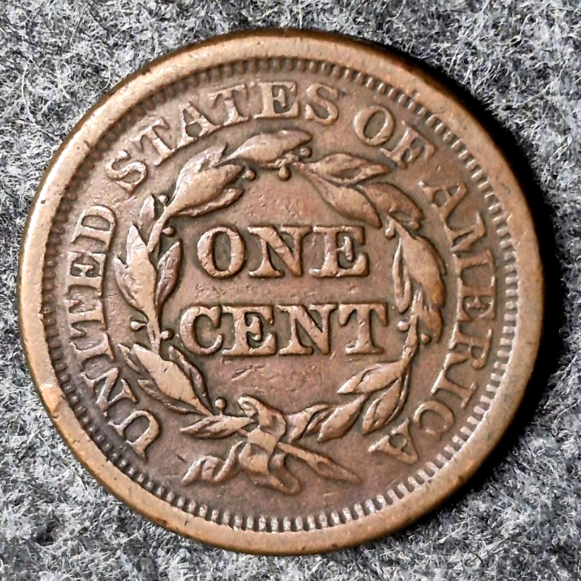 1851 Braided Hair Large Cent VF+ Very Fine Plus Raw US Copper One Cent Coin