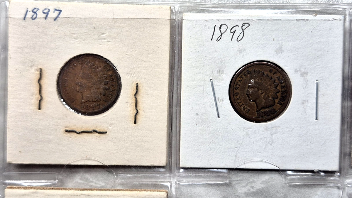 Lot of 11 Indian Head Cents 1897-1907 Vintage 2x2 Flips Old Collection 1C Penny