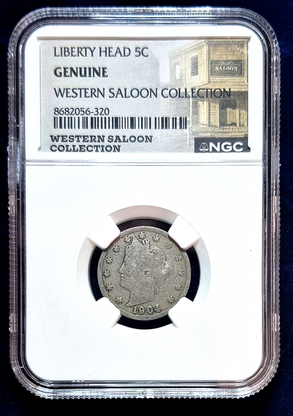 1904 Liberty Head Nickel NGC Certified Genuine – Western Saloon Collection - 5C